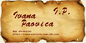 Ivana Paovica vizit kartica
